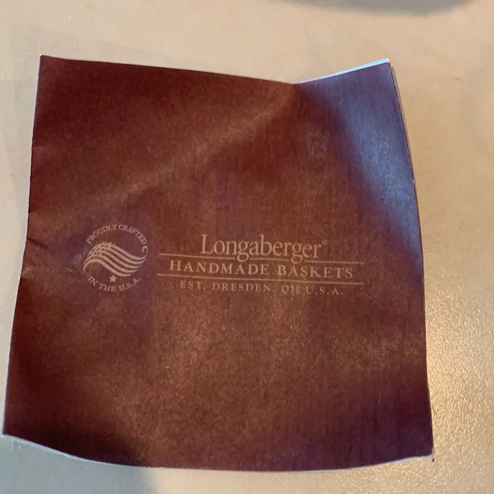 Longaberger Teaspoon Basket with Protector and Product card